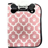 Bone Dry Machine Washable Ultra Obsorbent Rose and Off White Trellis Paw Pet Feeding Mat