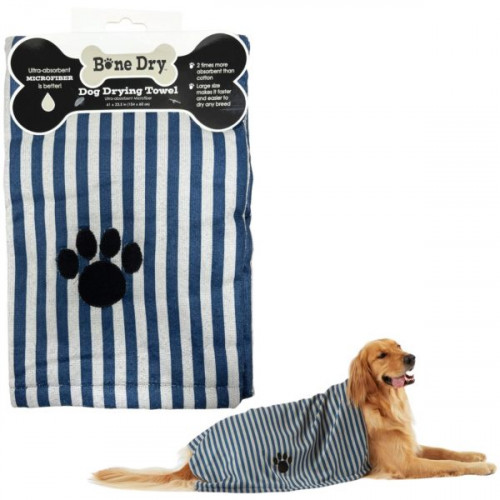 Bone Dry Pet Grooming Microfiber Towel in Navy Striped Collection Bone Dry Pet Grooming Microfiber Towel in Navy Striped Collection