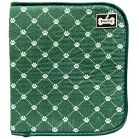 Bone Dry Machine Washable Ultra Obsorbent Green Printed Trellis Paw Pet Feeding Mat