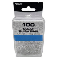 Flomo 100 Count Clear Push Pins