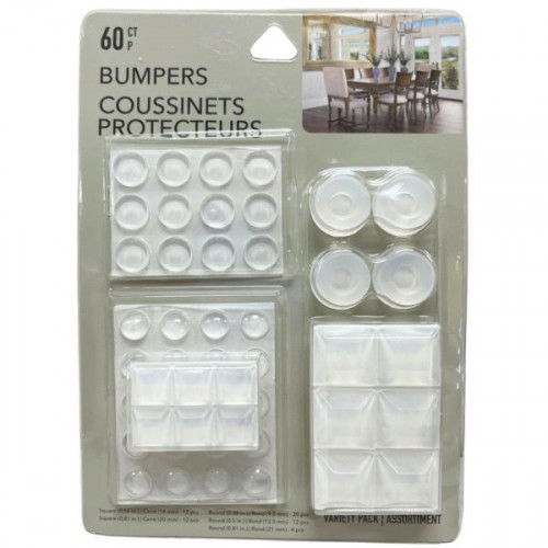 60 Count Silicone Bumper Furniture Protectors 60 Count Silicone Bumper Furniture Protectors