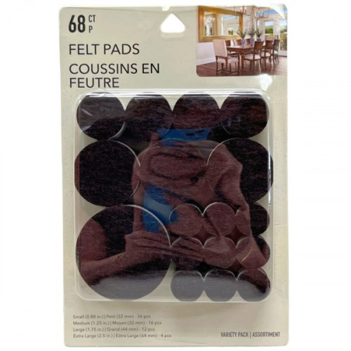 68 Count Brown Felt Furniture Pads Variety Pack 68 Count Brown Felt Furniture Pads Variety Pack