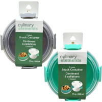 Culinary Elements 2 Layer Snap Close Snack Container in Assorted Colors