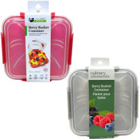 Culinary Elements 33.8 Oz  Snap Close Berry Basket Container in Assorted Colors