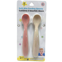 2 Pack BPA Free Soft Bite Baby Feeding Spoons
