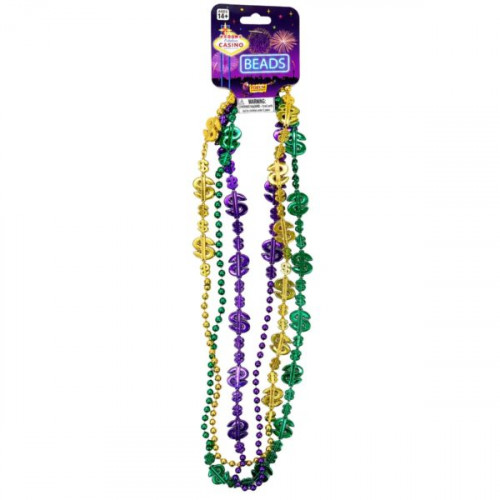 3 Pack Dollar Sign Bead Necklaces 3 Pack Dollar Sign Bead Necklaces