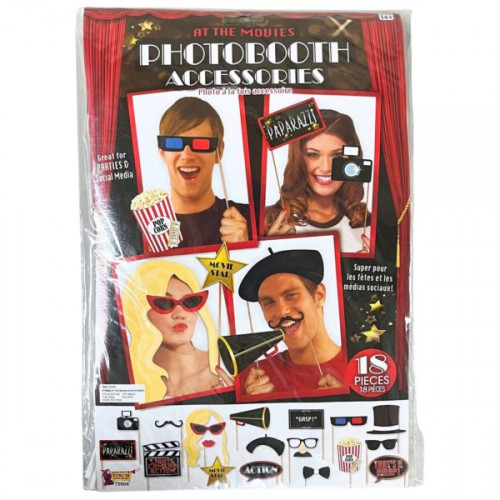 At the Movies 18 Piece Photo Booth Accessories