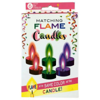 6 Pack Matching Flame Tealight Candles