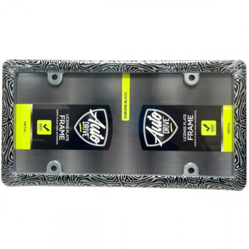 Auto Drive Metal License Plate Frame with Zebra Style Design Auto Drive Metal License Plate Frame with Zebra Style Design