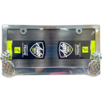 Auto Drive Metal License Plate Frame with Pineapple Design