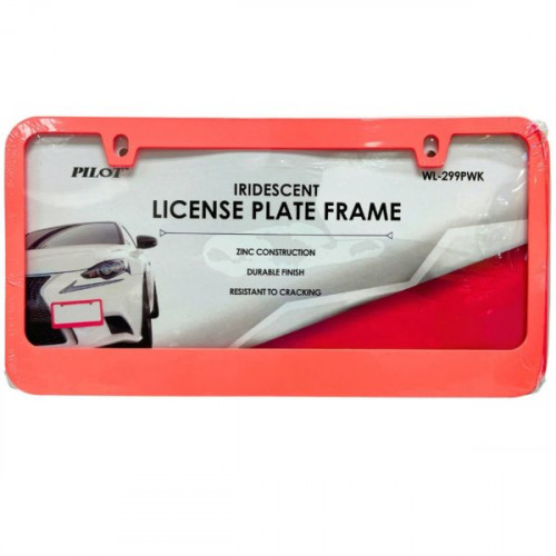 Pilot Metal Irridescent License Plate Frame in Pink Pilot Metal Irridescent License Plate Frame in Pink