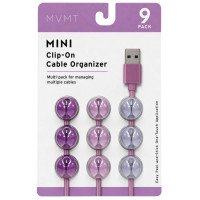 MVMT 9 pack Mini Clip-On Cable Organizer in Purple Color Scheme