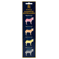 Dabney Lee 4 pack Magnetic Bookmark Clips w/ Colorful Zebra Design