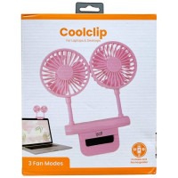 iJoy Cool Clip Pro Clip on Fan for Laptops and Computers in Pink