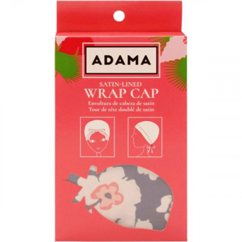 Adama Satin Lined Wrap Cap with Flower Design Adama Satin Lined Wrap Cap with Flower Design
