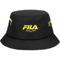 Fila Unisex Black Nylon Ripstop Side Zipper Pocket Bucket Hat