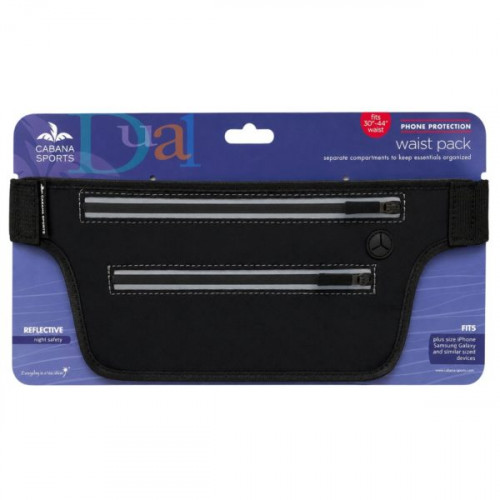 Cabana Sports Dual Zipper Black Waist Pack Cabana Sports Dual Zipper Black Waist Pack