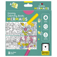 2 Pack Looong Coloring Books: I Love Coloring Mermaids