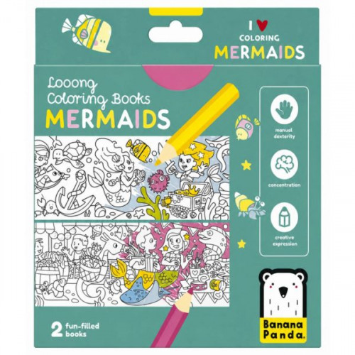 2 Pack Looong Coloring Books: I Love Coloring Mermaids 2 Pack Looong Coloring Books: I Love Coloring Mermaids