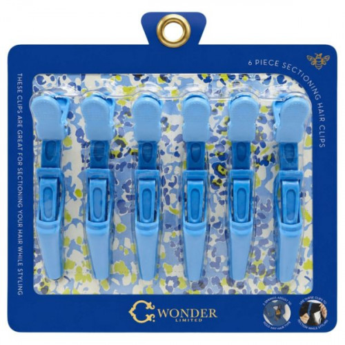 Wonder Light Blue 6 Pack Alligator Sectioning Hair Clips Wonder Light Blue 6 Pack Alligator Sectioning Hair Clips
