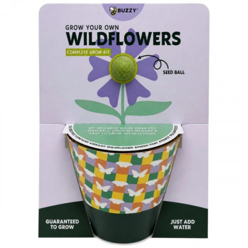 Buzzy Grow Your Own Wildflowers Complete Grow Kit in Green Buzzy Grow Your Own Wildflowers Complete Grow Kit in Green