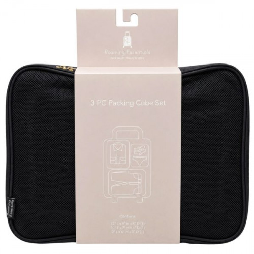 Roaming Essentials 3-Piece Packing Cube Set in Black Roaming Essentials 3-Piece Packing Cube Set in Black
