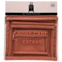 Roaming Essentials 3-Piece Travel Toiletry Set in Coral