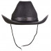 Black Cowboy Hat with String Chin Strap and Diamond Studs