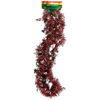 Tinsel Garland in Silver and Red Sheer
