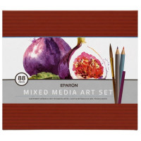 Eparon 88 Piece Professional Mixed Media Art Set in Metal Tin with Pencil Sharpener