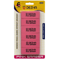 Pink Bevel Erasers 6 Pack