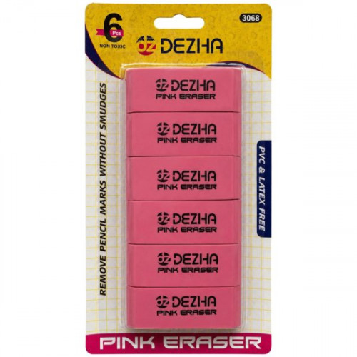 Pink Bevel Erasers 6 Pack Pink Bevel Erasers 6 Pack
