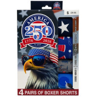 America 250 4 Pack Boxer Shorts in Assorted Sizes Colors and Designs