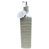10 Strawberry Street Knot Pattern Square White Ceramic Olive Oil Bottle 26oz