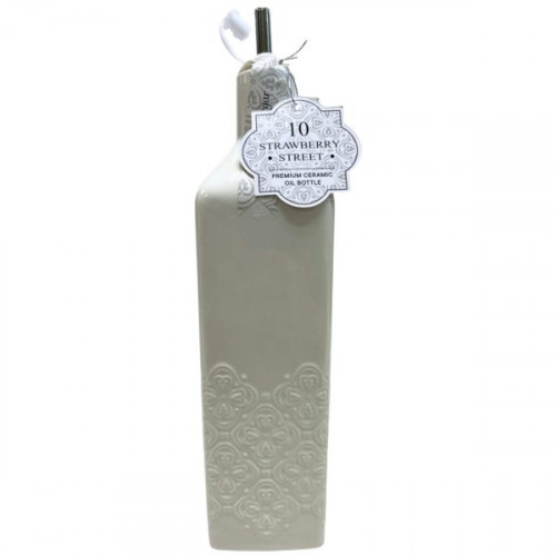 10 Strawberry Street Lucky Pattern Square White Ceramic Olive Oil Bottle 26oz 10 Strawberry Street Lucky Pattern Square White Ceramic Olive Oil Bottle 26oz