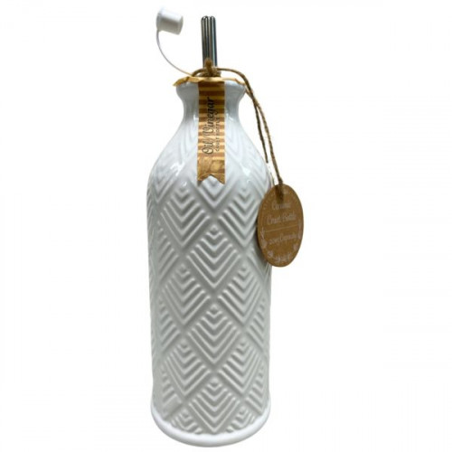 10 Strawberry Street Marquis Pattern Round White Ceramic Olive Oil Bottle 20oz 10 Strawberry Street Marquis Pattern Round White Ceramic Olive Oil Bottle 20oz