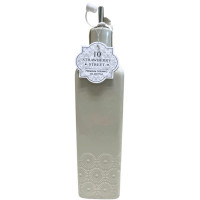 10 Strawberry Street Opal Pattern Square White Ceramic Olive Oil Bottle 26oz