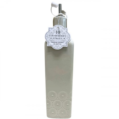 10 Strawberry Street Opal Pattern Square White Ceramic Olive Oil Bottle 26oz 10 Strawberry Street Opal Pattern Square White Ceramic Olive Oil Bottle 26oz