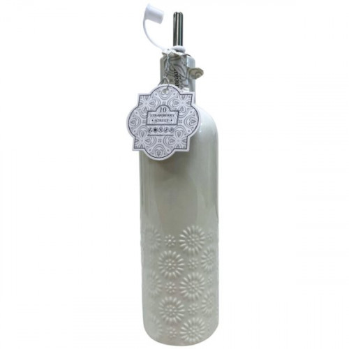 10 Strawberry Street Petal Pattern Round White Ceramic Olive Oil Bottle 23oz 10 Strawberry Street Petal Pattern Round White Ceramic Olive Oil Bottle 23oz