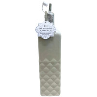 10 Strawberry Street Ptuck Pattern Square White Ceramic Olive Oil Bottle 26oz