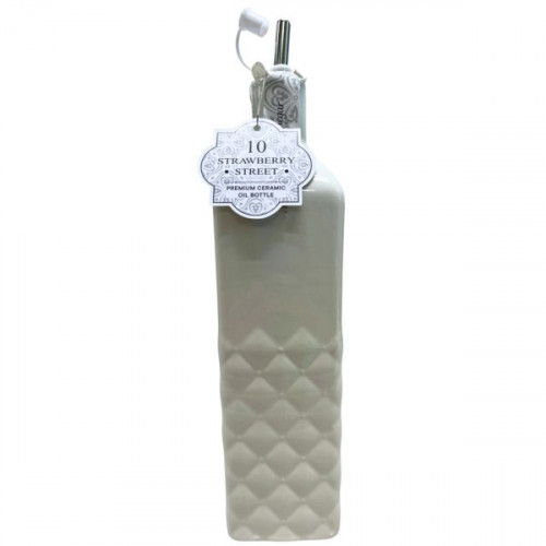 10 Strawberry Street Ptuck Pattern Square White Ceramic Olive Oil Bottle 26oz 10 Strawberry Street Ptuck Pattern Square White Ceramic Olive Oil Bottle 26oz