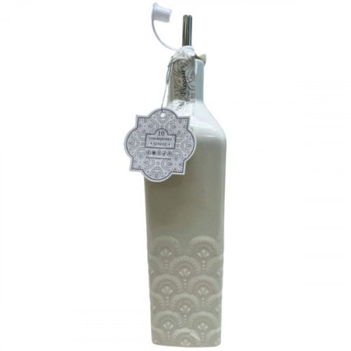 10 Strawberry Street Wren Pattern Square White Ceramic Olive Oil Bottle 26oz 10 Strawberry Street Wren Pattern Square White Ceramic Olive Oil Bottle 26oz