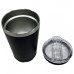 12 Oz Stainless Steel Drink Tumbler with Sliding Sip Lid in Black