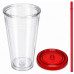 24 Oz Drinkware Tumbler with Lid & Straw in Clear and Red 24 Oz Drinkware Tumbler with Lid & Straw in Clear and Red