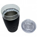 14 Oz Textured Drink Tumbler with Sliding Sip Lid in Black