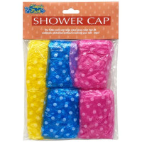 Simply Bath 6 Pack Shower Caps in Multi Colors
