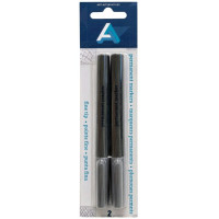 Art Alternatives 2 Pack Fine Tip Permanent Markers in Silver