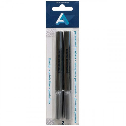 Art Alternatives 2 Pack Fine Tip Permanent Markers in Silver Art Alternatives 2 Pack Fine Tip Permanent Markers in Silver