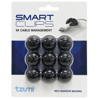 Tzumi Smart Clips 9 Pack Self-Adhesive Cable Management Clips