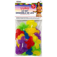 4 Piece Multi-Color Hawaiian Lei Set